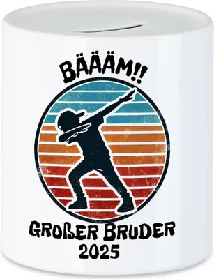 Produktbild von Bääm! Großer Bruder 2025 Spardose Ankündigung Dab Geburt Nachwuchs Schwangerschaft