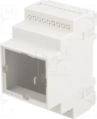 Image de 1 x Boîtier : pour rail DIN, dimensions : X : 52 mm, Z : 65 mm, Y : 90 mm, matériau : polystyrène, couleur : gris, référence : Z107JFP PS