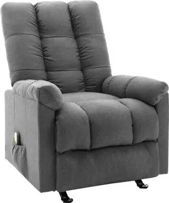 Image de vidaXL Fauteuil de massage gris clair Tissu