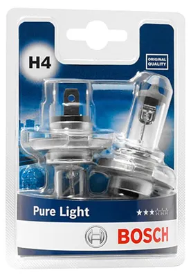 Image de Pack de 2 Ampoules BOSCH 1987301410 H4 Plus 200 Pure Light  12V 60/55W