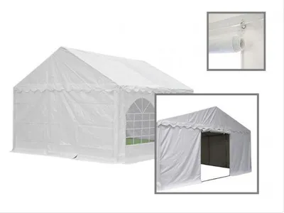 Productafbeelding van Eindwand PVC met deuringang 8 mtr breed WIT