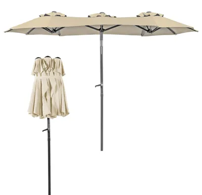 Produktbild von Doppel Sonnenschirm Balkonschirm Sonnenschirm knickbar