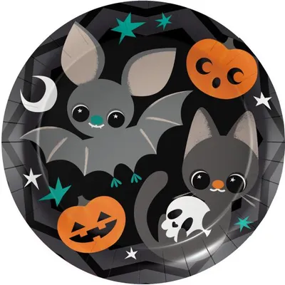 Zdjęcie produktu dla Cats & Bats - 8 papierowych talerzyków - amscan 991741 6-6