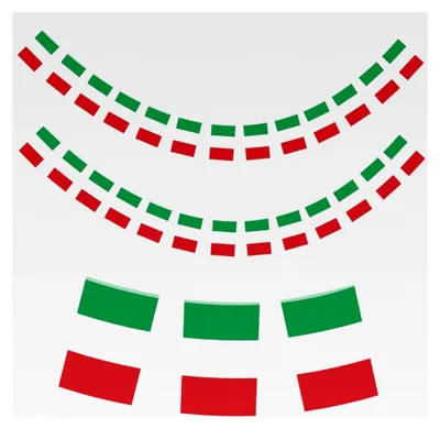 Produktbild von Italienische Flaggenkette mit 40 Flaggen, 14x21 cm Fähnchen für Garten- und Bar-Dekoration