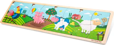 Produktbild von New Classic Toys Vormenpuzzel - 4-in-1 - boerderijdieren