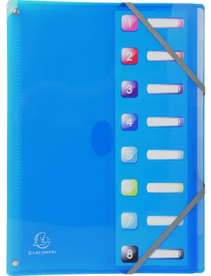 Immagine prodotto di Exacompta 8x cartelle organizer PP dorso estensibile 8 scomparti A4 assortiti 58680E