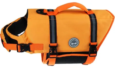 Image de Gilet de nage pour chien, tissu ripstop, orange foncé, taille XL (tour de poitrine 78-96 cm)