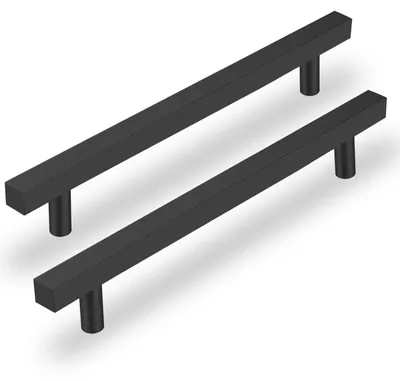 20 Möbelgriffe, schwarz, Lochabstand 128 mm, Edelstahl