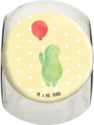 Produktbild von Mr. & Mrs. Panda Bonboniere Schildkröte Luftballon L 870ml - Gelb Pastell - Geschenk, Aufbewahrungsdose, Teedose, Vorratsdose, keksglas, glücklich, Naschglas, Ballon
