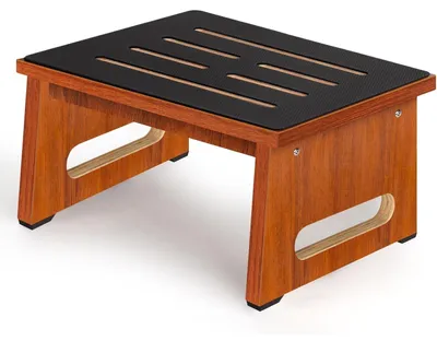 Produktbild von Stufenhocker Trittstufe Tritthocker - Holz - 40 x 32 cm - Antirutsch - Walnuss - 20,5 cm