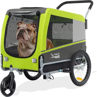 Produktbild von Pets Large Hundeanhänger & Jogger 2-in-1 Hundebuggy, Fahrradanhänger Klappbar,groß ca. 270 Liter Volumen, für Hunde bis 35kg