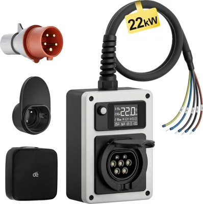 Image de Chargeur de véhicule électrique, 22 kW, intensité réglable, 22kW avec APP, prise de type 2