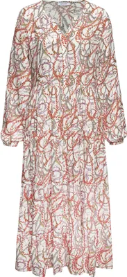 Produktbild von LASCANA Maxikleid mit Alloverprint und V-Ausschnitt aus Viskose, locker bequemer Look bunt bedruckt Größe 38