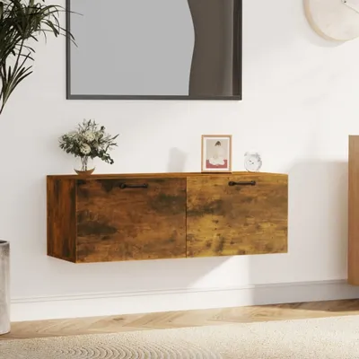 Produktbild von "2026 Aktion"Wandschrank - elegantes Design - Küchenschrank /Badezimmerschrank - Räuchereiche 100x36,5x35cm Holzwerkstoff DE343861 - Kommoden