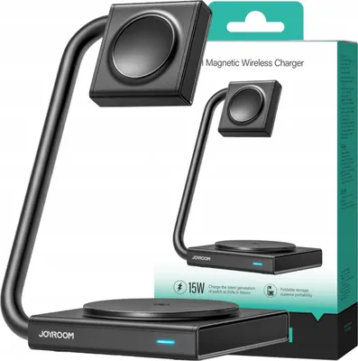 Immagine prodotto di Caricatore induttivo magnetico 2W1 Joyroom Jr-Wqn05 15W (nero)