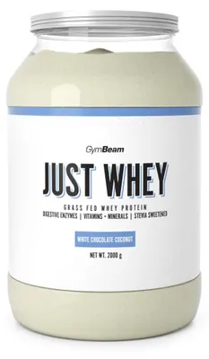 Produktbild von GymBeam - Just Whey Protein aus Weidehaltung, 2000 g, weiße Schokolade Kokos