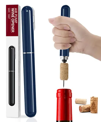 2-in-1 Luftdruck Weinöffner mit Folienabschneider, Blau