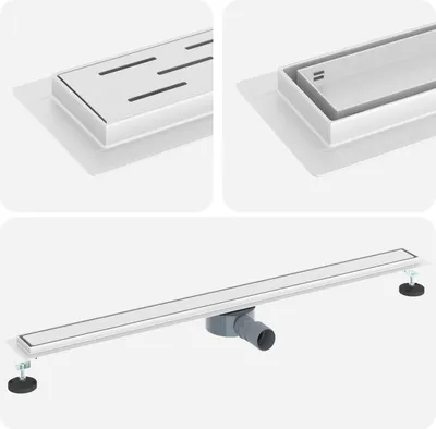 Immagine prodotto di vidaXL Piletta per doccia 2 in 1 con sifone a 360° argento 100 cm acciaio inox 304