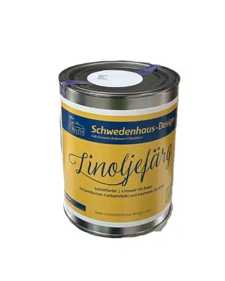 Produktbild von Leinölfarbe - für Innen-& Außen - weiß (1,0 Liter) natürlicher Holzschutz - Schweden - super ergiebig (20m²/Liter)