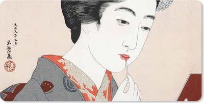 Produktbild von MuchoWow® Schreibtischunterlage Frau - Make-up - Japanisch 80x40 cm - XXL Mauspad - Gaming Mauspad