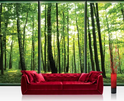 Obrázek produktu pro Fototapeta z netkané textilie č. 1558 - 312X219 cm - 1558 lesní tapeta lesy stromy příroda rám zelený liwwing (R)