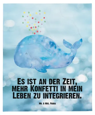 Produktbild von Mr. & Mrs. Panda Kinderdecke Wal Konfetti - Oceanblue - Geschenk, Schmusedecke, Trennung, Babydecke, Geburtstag, Meer, Diät, Fleecedecke, Erstlingsdecke, Plaid, Abnehmen