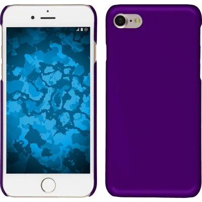 Produktbild von PhoneNatic Case kompatibel mit Apple iPhone 7 / 8 / SE 2020 - Hülle lila gummiert Hard-case + 2 Schutzfolien