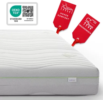 Produktbild von Matinee - Hybrid-Matratze 140 x 200 cm - Hybrid-Taschenfederkernmatratze Visco Schaumstoff-Matratze mit Latexschaum und Kokosmatte - H2/H3 - Murky