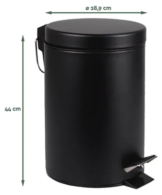 Produktbild von Badezimmermülleimer Treteimer 20 Liter – Schwarz – PB120 – Mülleimer mit abnehmbarem Treteimer – Mülleimer – Mülleimer – Abfalleimer – Badezimmer oder