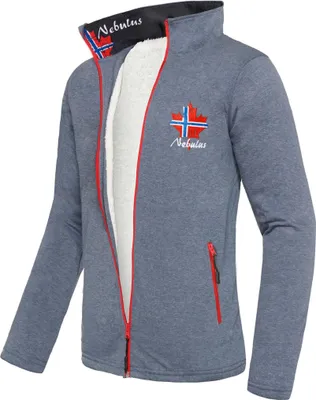 Zdjęcie produktu dla Kurtka polarowa Nebulus z pluszowym futerkiem GAP men, ciepła kurtka polarowa, z długim zamkiem błyskawicznym, P2314 - Men, niebieski, XL