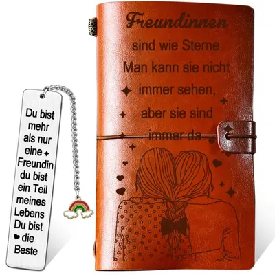 Image de Cahier en simili cuir avec marque-page, cadeau personnalisé pour une meilleure amie, cadeau pour une amie très proche, cadeau d'amitié