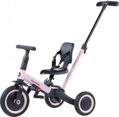Produktbild von moovkee. Kinderlaufrad 6 in 1 - Rosa Dreirad mit Schiebegriff, geeignet für Kinder ab 1 Jahr