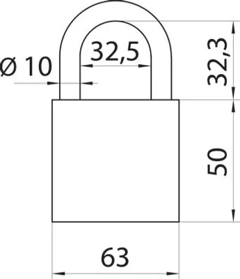 Zdjęcie produktu dla YALE Y111B/60/132/1 Kłódka z żeliwną szeklą, czarny blister