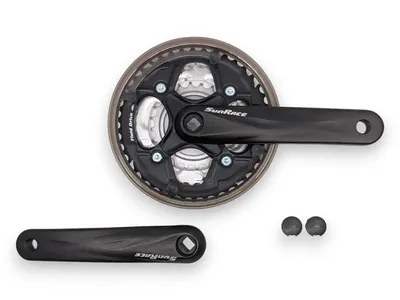 Produktbild von SunRace Kurbelgarnitur 24/34/42 FCM-500 Aluminium Kurbel Schwarz