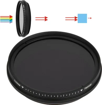 Image de Filtre optique infrarouge réglable FOTGA 58 mm 530-750 nm pour appareil photo DSLR Photographie IR