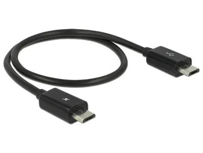 Produktbild von DELOCK USB Kabel Micro-B -> Micro-B St/St 0.30m OTG sw