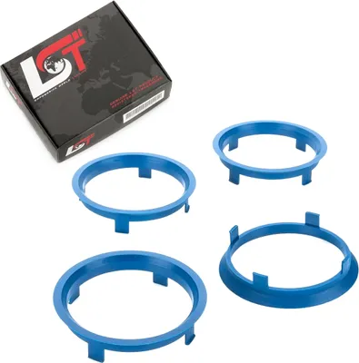 Produktbild von 4x Zentrierringe Blau Alufelgen Ø 71,6 mm - Ø 66,6 mm für KIA HYUNDAI DAEWOO