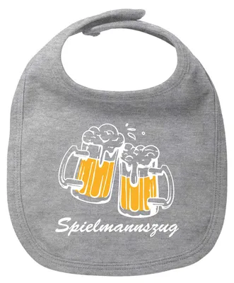 Produktbild von Huuraa Baby Lätzchen Spielmannszug Schützenfest Heather Grey Klettverschluss  Baumwolle Latz Geschenkidee