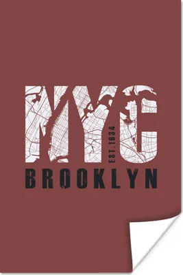 Produktbild von MuchoWow® Poster New York - NYC - Karte 40x60 cm - Plakate für die Wand - Poster Babyzimmer