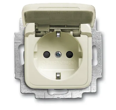 Produktbild von BJ Duro 2000 SI Schuko mit 20 EUKB-212 Klappdeckel mit erh. Ber.-sch. / weiss