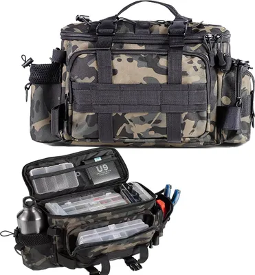 Produktbild von Zeynomax - Aufbewahrungsrucksack für Angelausrüstung mit großem Stauraum - Praktische Angeltasche mit Seitentaschen - Tackle Carryall Organizer für Camping und Outdoor-Aktivitäten