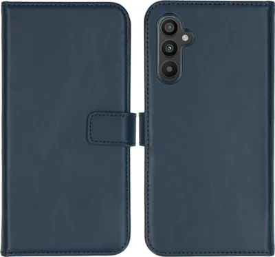 Zdjęcie produktu dla Selencia Etui ze skóry naturalnej na Samsung Galaxy A34 (5G) - Niebieski