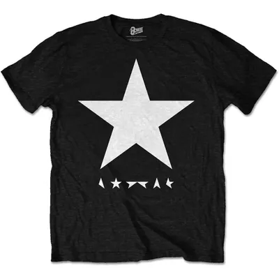 Image de T-shirt noir David Bowie Blackstar (White Star on Black)