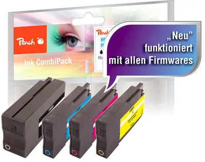 Produktbild von Peach 0F319862, Schwarz, Cyan, Magenta, Gelb, Tinte auf Pigmentbasis, Tinte auf Pigmentbasis, 46 ml, 14 ml, 4 Stück(e)