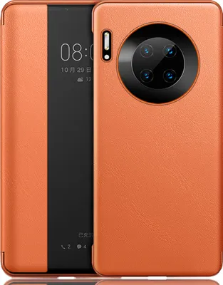 Image de Huawei Mate 30 Pro Case, Slim Business Smart View Smart Wake up/Sleep Flip Leather Cover Protective Cover pour Huawei Mate 30 Pro Orange