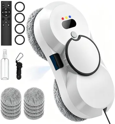 Produktbild von Fensterputzroboter, Automatischer Fenstersauger, Fensterputzer, Fensterreiniger Roboter, 5600Pa, Intelligentes Kantenerkennungssystem, Wasserstrahl