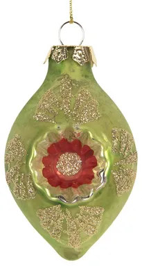 Produktbild von Clayre & Eef Weihnachtskugel Ø 5x8 cm Grün Glas