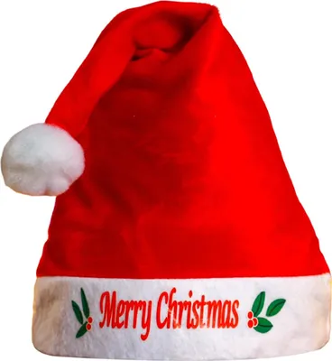 Produktbild von Weihnachtsmütze für Kinder, roter Samt-Weihnachtsmannhut mit Geweihmuster, festliche Dekoration für Weihnachtsfeiern