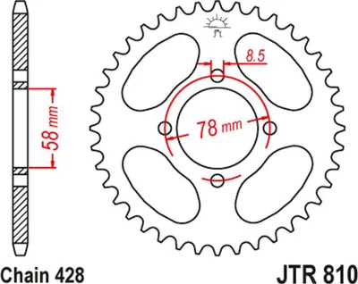Immagine prodotto di Ingranaggio Posteriore Per Moto. In Acciaio