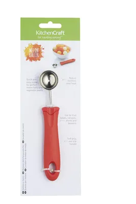Produktbild von KitchenCraft Melonen- und Obstlöffel, Healthy Eating Soft-Grip, Rot, 17 cm